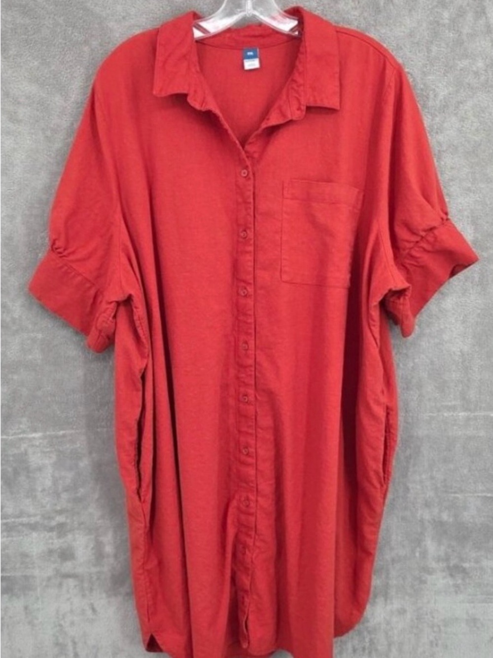 Old Navy Red Women's Button-Down Shirt Dress XXL